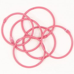 Knihařské kroužky (6 ks) - fuchsiově růžové